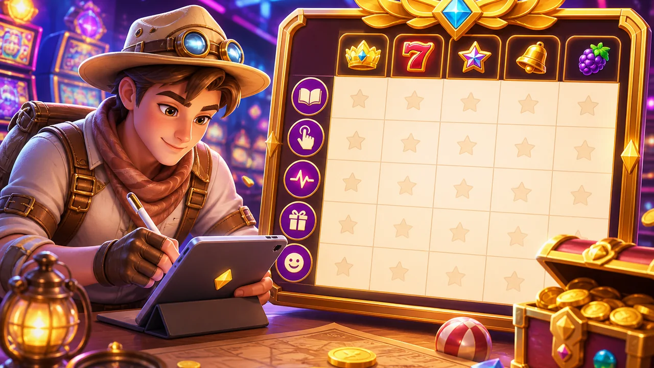 Cách lập nhật ký chọn game và mẫu so sánh trải nghiệm nhiều game slot bet88